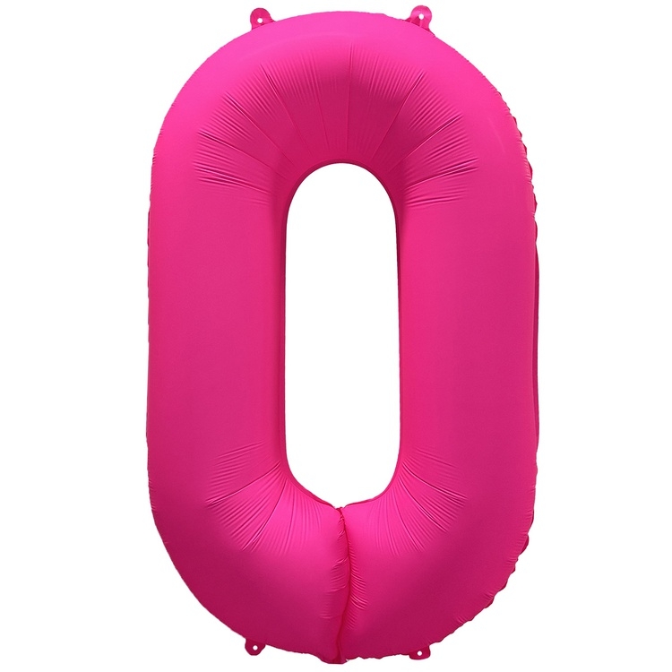Шар Цифра "0" Неон Розовый / Pink (в упаковке)    