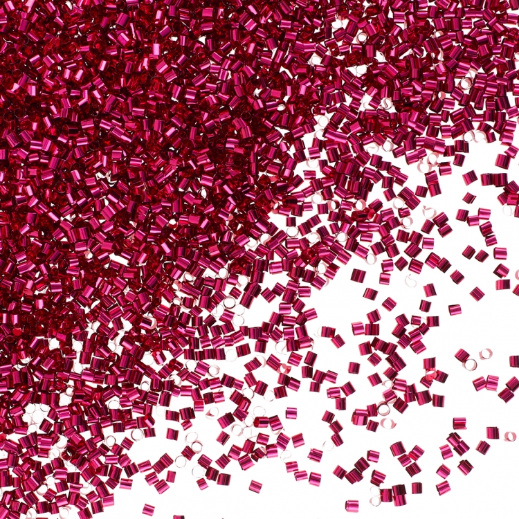 Конфетти фольга Цилиндр, Фуксия, Металлик