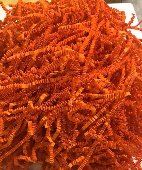 Наполнитель для коробок Оранжевый интенсив, гофрированный 